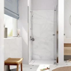 Swiss Aqua Technologies SK Porte de douche 100x196cm pliante anticalcaire avec profilé chrome brillant (SATSK100NIKA)