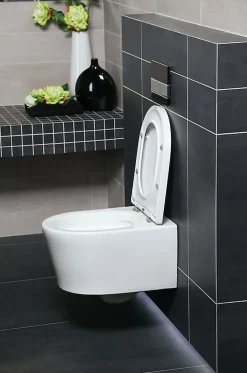 Swiss Aqua Technologies WC suspendu sans bride et fixations invisibles + abattant frein de chute (SATBRE010RREXP)