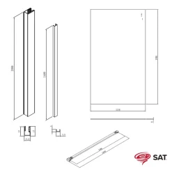 Swiss Aqua Technologies Walk-in 120x200cm Paroi en verre Crystal Glass 8 mm anticalcaire, avec bras et profilés chrome brillant