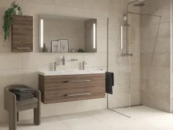 Swiss Aqua Technologies Walk-in 140x200cm Paroi en verre Crystal Glass 8 mm anticalcaire, avec bras et profilés chrome brillant