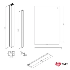 Swiss Aqua Technologies Walk-in 140x200cm Paroi en verre Crystal Glass 8 mm anticalcaire, avec bras et profilés chrome brillant