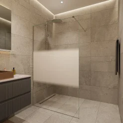Swiss Aqua Technologies Walk-in 120x200cm, Verre semi poli Crystal Glass 8 mm anticalcaire, avec bras et profilés chrome brillant