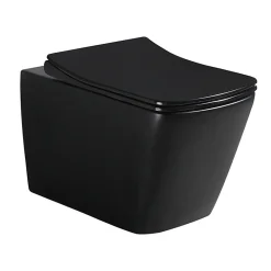 Swiss Aqua Technologies WC suspendu Infinitio noir mat sans bride Design, fixations invisibles+abattant softclose