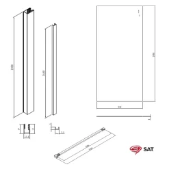Swiss Aqua Technologies Walk-in 100x200cm Paroi en verre fumé 8 mm anticalcaire, avec bras et profilés noir mat (SATBWI100KSPRC)