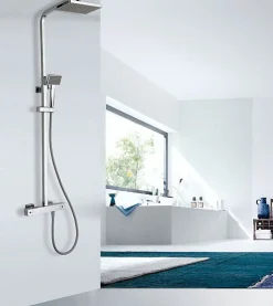 Système de douche thermostatique 3011 Basic avec douchette à main - Tête de douche 20x20cm