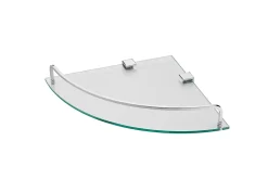 Tablette d’angle murale en verre et acier chromé GoodHome Alessano