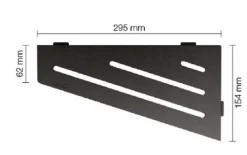 Tablette murale de douche SHELF- E- S3 - CURVE - inox brossé - 62 x 295 x 154 mm