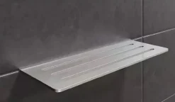 Tablette murale de douche Shelf-W-S1 - Coloris: inox brossé - En acier inoxydable - Dimensions: 300 x 115 mm - Modèle : floral