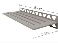 Tablette murale de douche Shelf-W-S1 - Coloris: inox brossé - En acier inoxydable - Dimensions: 300 x 115 mm - Modèle : floral
