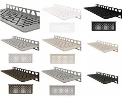 Tablette murale de douche Shelf-W-S1 - Coloris: inox brossé - En acier inoxydable - Dimensions: 300 x 115 mm - Modèle : floral