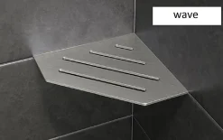 Tablette murale de douche Shelf- ES 2 CURVE - Coloris: Ivoire - Finition structurée - 195 x195 mm