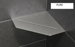 Tablette murale de douche Shelf- ES 2 CURVE - Coloris: Ivoire - Finition structurée - 195 x195 mm