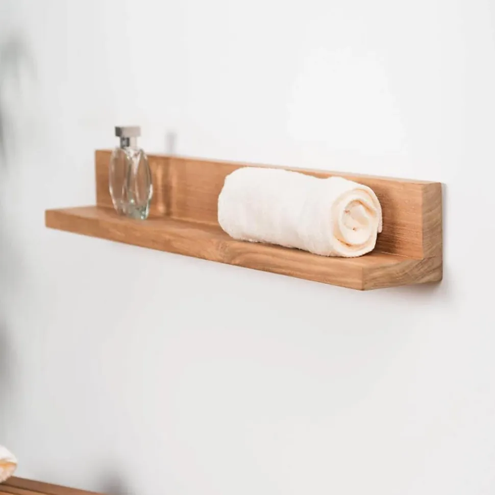 Tablette étagère Camélia salle de bain en teck massif 70cm