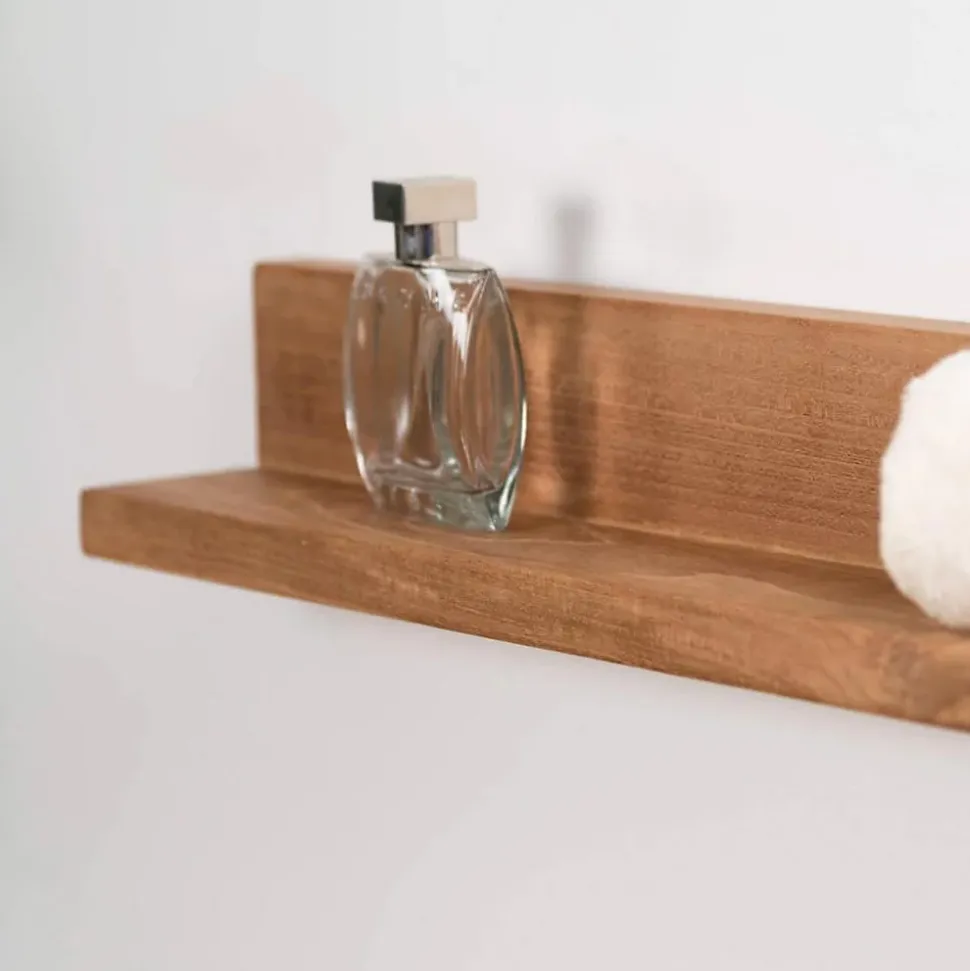 Tablette étagère Camélia salle de bain en teck massif 70cm