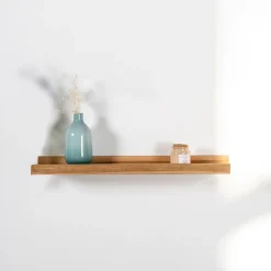 Tablette étagère Helvine salle de bain en teck massif 60cm