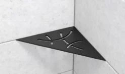 Tablettes d'angle de douche Shelf- E-S1 - CURVE - Acier inoxydable inox brossé - 210 x 210 mm