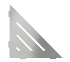 Tablettes d'angle de douche Shelf- E-S1 - FLORAL - Acier inoxydable inox brossé - 210 x 210 mm