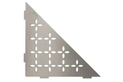 Tablettes d'angle de douche Shelf- E-S1 - FLORAL - Acier inoxydable inox brossé - 210 x 210 mm