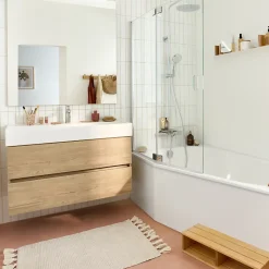 Tablier bain douche JACOB DELAFON Bastille installation en niche blanc brillant