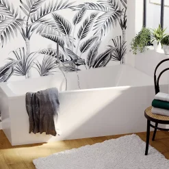 Tablier de baignoire asymétrique frontal 160x90 cm, blanc, Teesta GoodHome