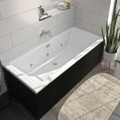 Tablier de baignoire frontal noir Allibert Fix'alu 180 cm