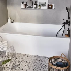 Tablier frontal JACOB DELAFON baignoire rectangulaire + pare bain, blanc brillant Installation en niche