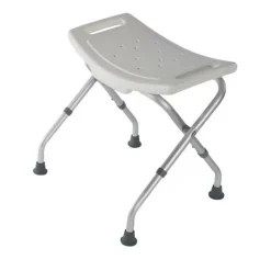 Tabouret de douche - Chaise de douche, Identités 812031 courbé pliant blanc, pliable pour le ranger et le transporter facilement
