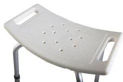 Tabouret de douche avec poignées, hauteur réglable, blanc, Godonnier