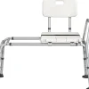 Tabouret de Douche Coulissant, Banc de Douche Autonomie Hauteur Réglable, Personnes Handicapées Âgées,Charge 160KG