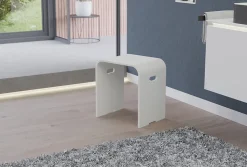Tabouret de douche PB4002 en fonte minérale - blanc mat
