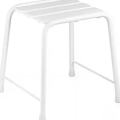 Tabouret de douche PMR normes handicapé SANINDUSA WcCare charge 150kg blanc