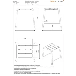 Tabouret de douche PMR normes handicapé SANINDUSA WcCare charge 150kg blanc