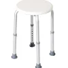 Tabouret de douche réglable en hauteur siège de douche ergonomique pieds antidérapants charge max. 136 Kg alu HDPE blanc