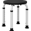 Tabouret de douche réglable en hauteur siège de douche ergonomique pieds antidérapants charge max. 136 Kg alu HDPE noir