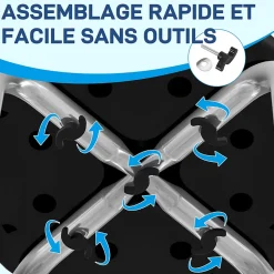 Tabouret de douche réglable en hauteur siège de douche ergonomique pieds antidérapants charge max. 136 Kg alu HDPE noir