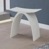 Tabouret de douche Siège baignoire antidérapant, Chaise salle de bain waterproof fonte minérale - 43x43x23,5cm (LxHxP) - PB4001