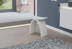 Tabouret de douche Siège baignoire antidérapant, Chaise salle de bain waterproof fonte minérale - 43x43x23,5cm (LxHxP) - PB4001