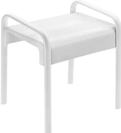Tabouret de douche structure alu, assise en polymère L. 52,6 x P.46,1 x H.58 cm