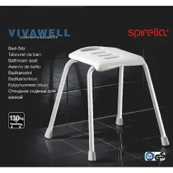 Tabouret Salle de bain Inoxydable Blanc Spirella