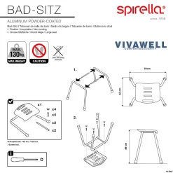 Tabouret Salle de bain Inoxydable Blanc Spirella