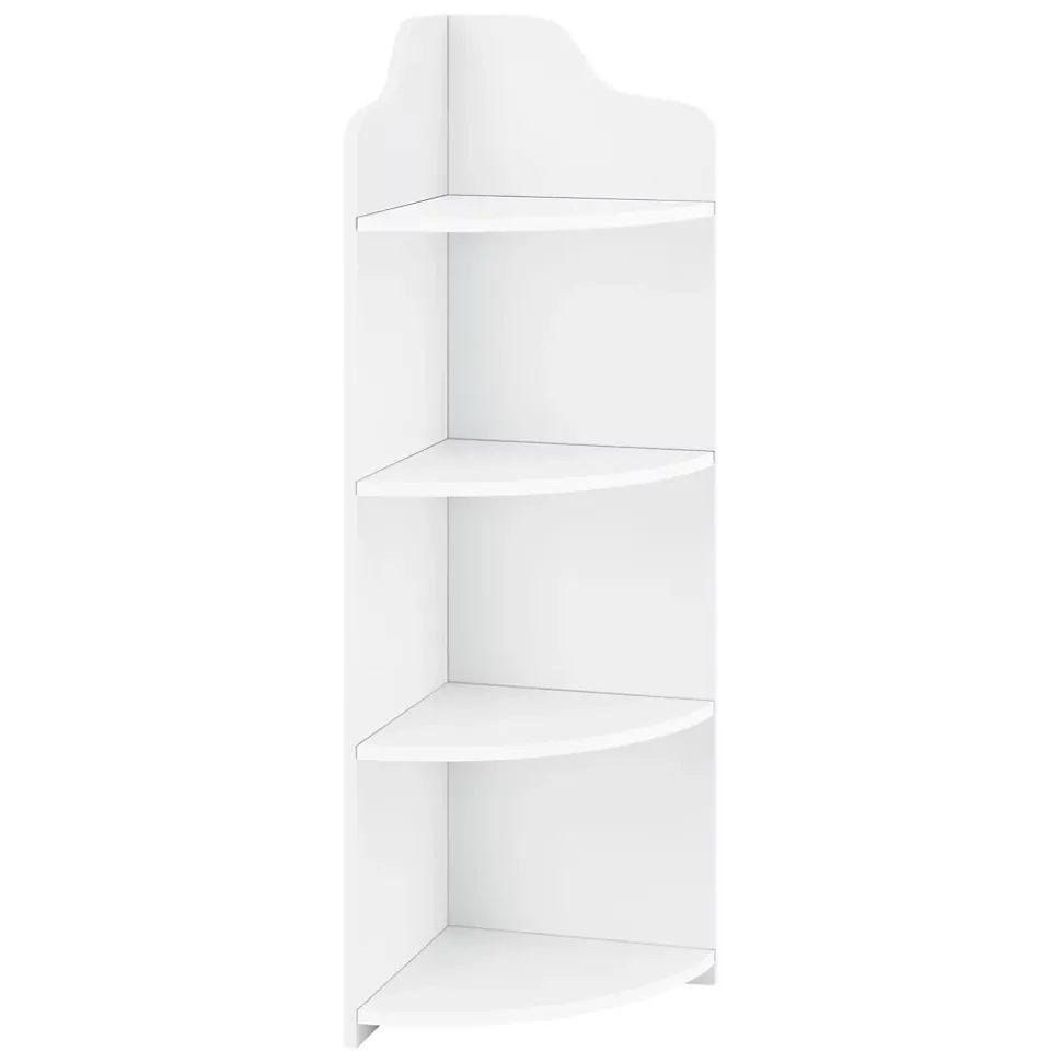 Étagère Angle Bjurholm pour Salle de Bain à 4 Niveaux 90 x 28 x 28 cm Blanc en.casa