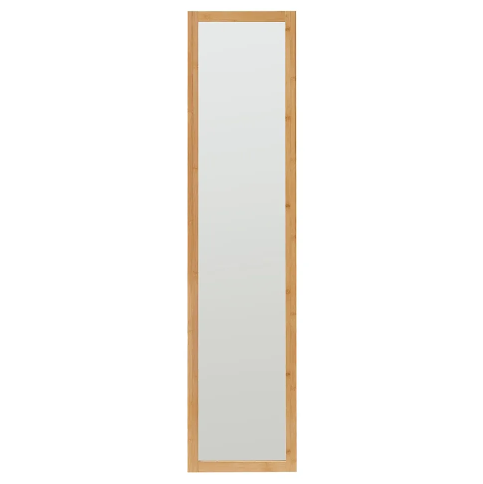 Étagère avec miroir intégré As bambou 170 x 40 x 35 cm naturel blanc