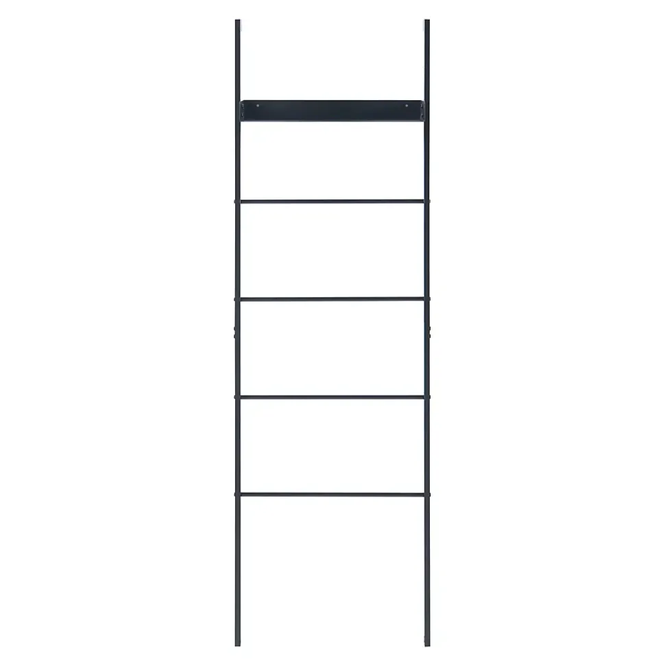 Étagère échelle Oeksnes acier 160 x 50 x 28 cm noir en.casa