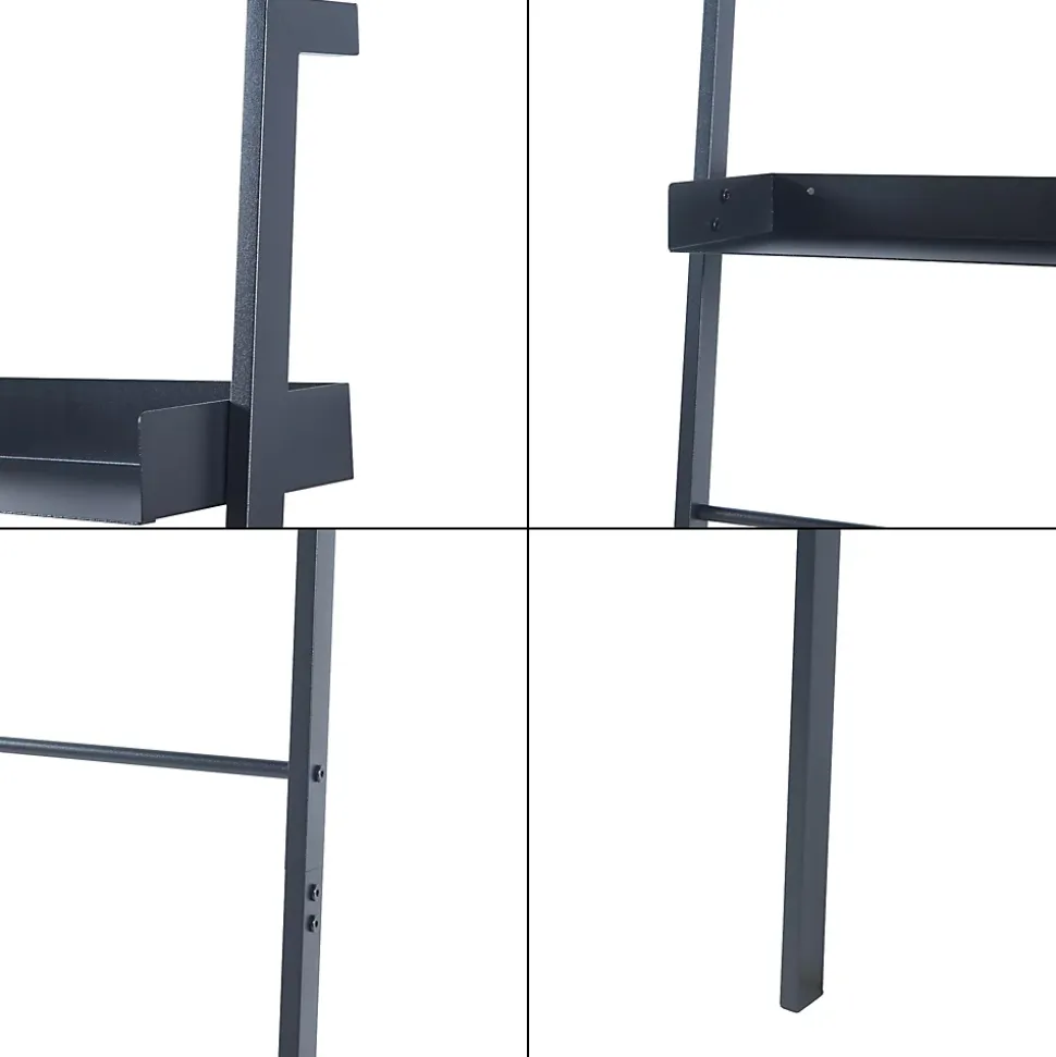 Étagère échelle Oeksnes acier 160 x 50 x 28 cm noir en.casa