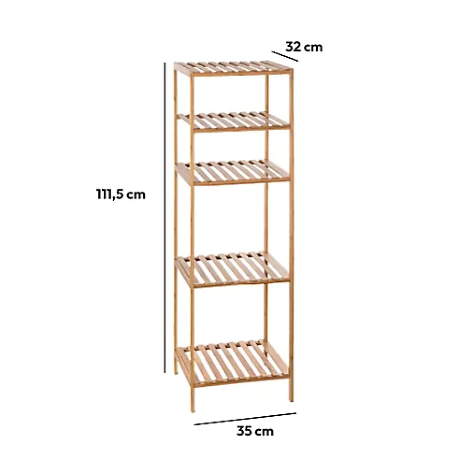 Étagère colonne 4 niveaux Bambou Mix N' Modul - 5Five