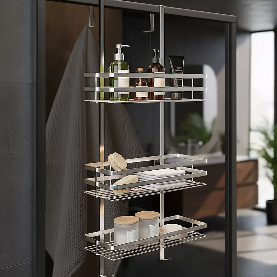 Étagère de douche en Acier inoxydable avec 3 étagères argent