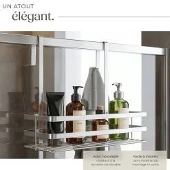 Étagère de douche en Acier inoxydable avec 3 étagères argent