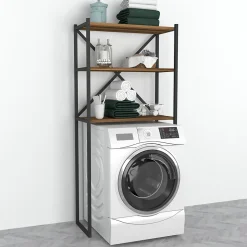 Étagère de salle de bain Askersund 160 x 66 x 34 cm effet noyer en.casa