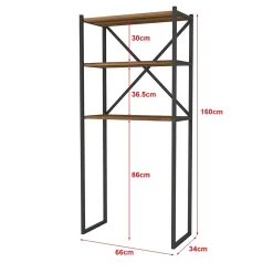 Étagère de salle de bain Askersund 160 x 66 x 34 cm effet noyer en.casa