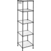 Étagère en métal noir avec grille de rangement modulable - L30 x H121 cm